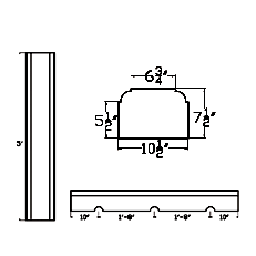 Cast Stone Baluster Rail BL 322 with scuppers