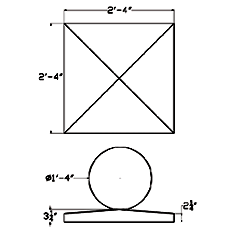 Cast Stone Pier Cap PC 122 with sphere