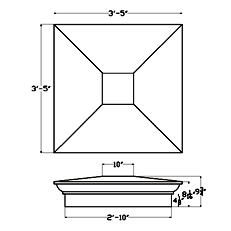 Cast Stone Pier Cap PC 521