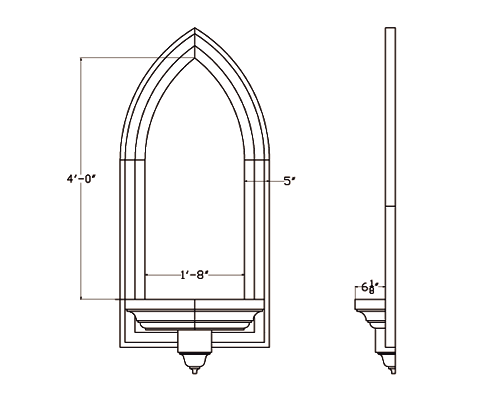 Cast Stone Niche drawing NI 515